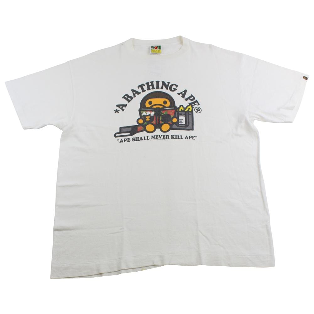 Bape Baby Milo Magazine Tee White - SARUUK