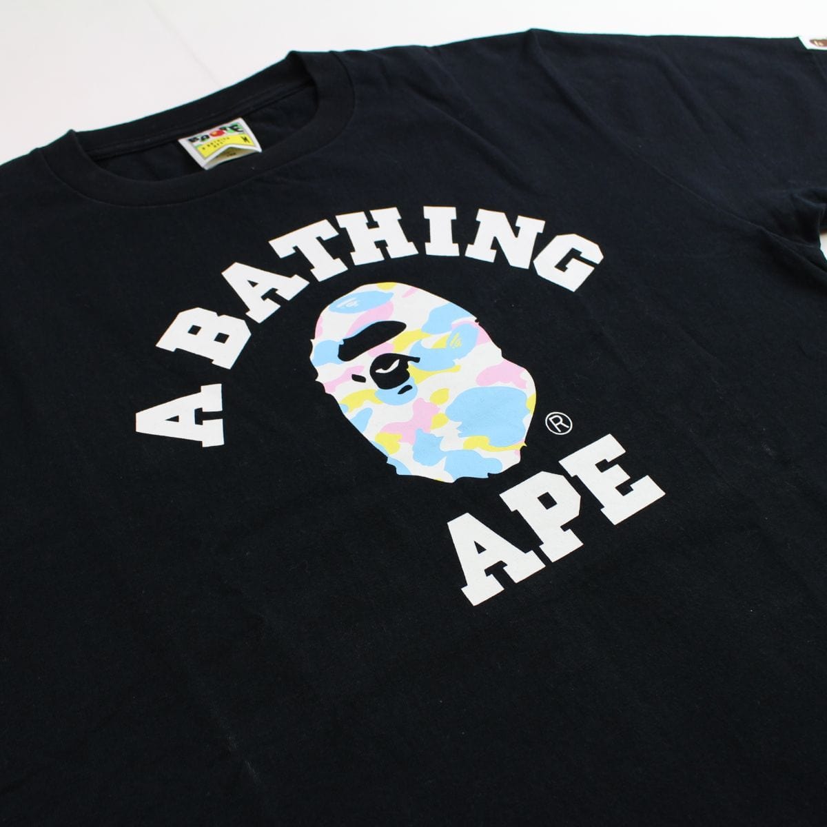 Bape Candy Camo College Logo Tee Black - SARUUK
