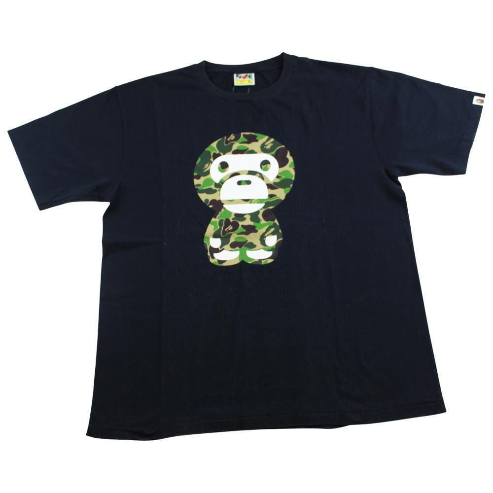 Bape Baby Milo Green Camo Figure Tee Black - SARUUK