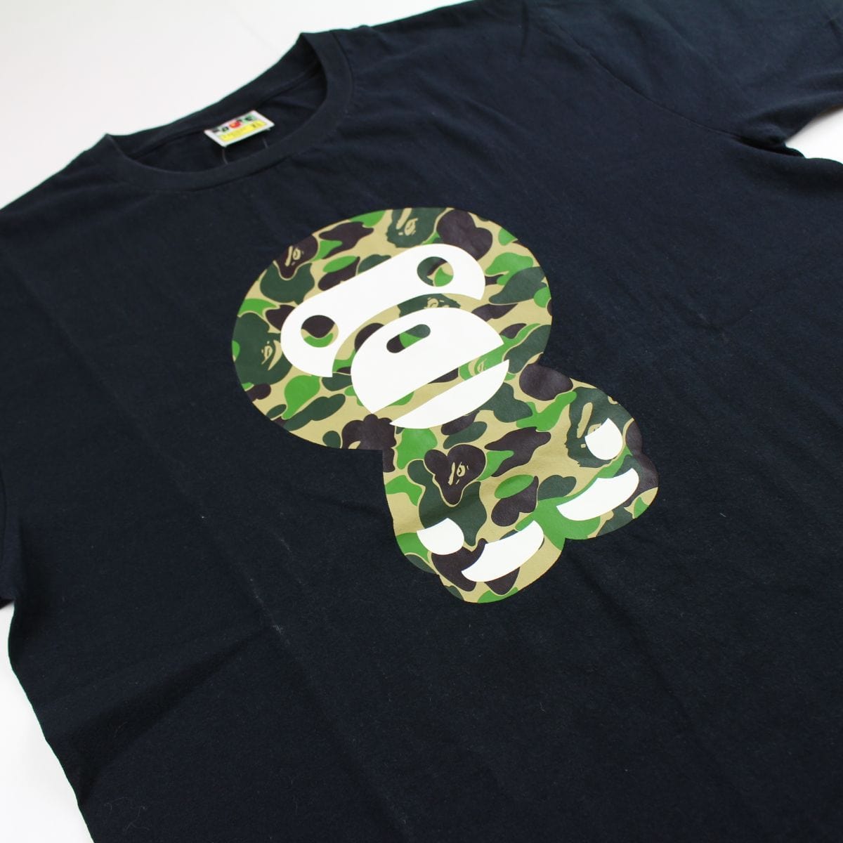 Bape Baby Milo Green Camo Figure Tee Black - SARUUK