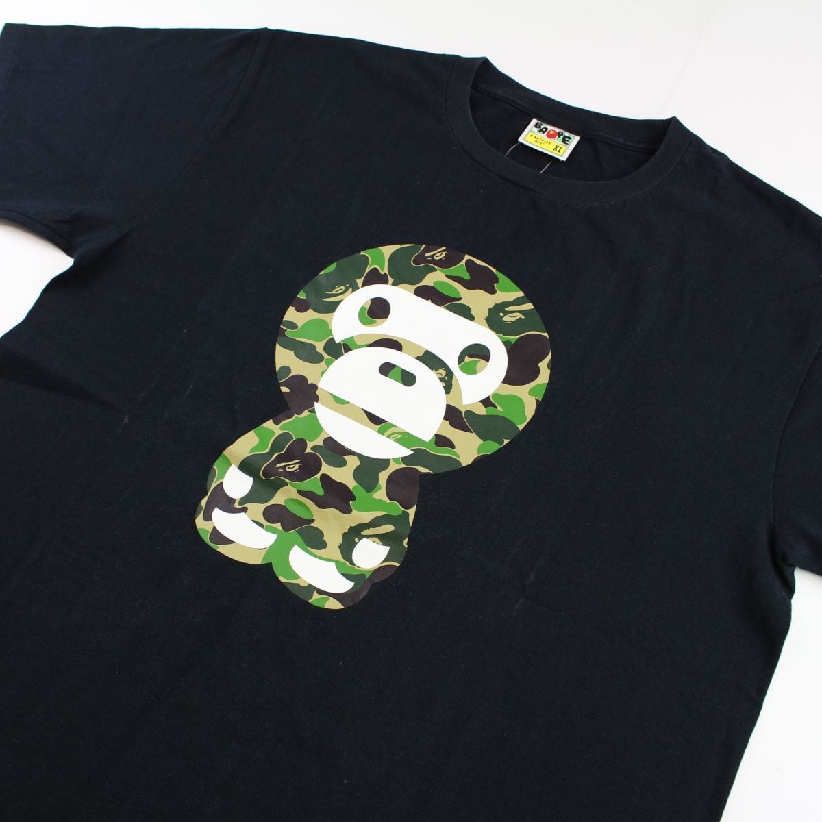 Bape Baby Milo Green Camo Figure Tee Black - SARUUK