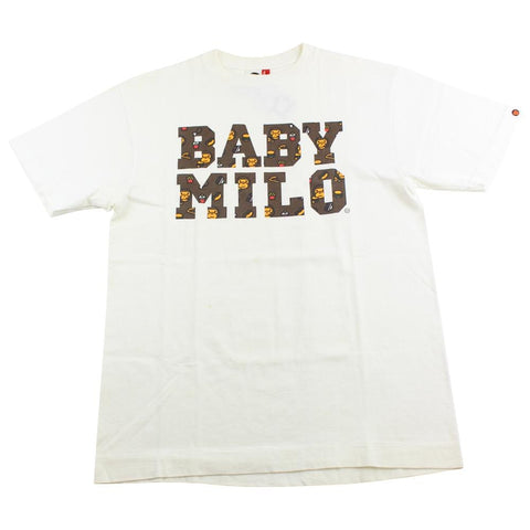 T-shirt Bape Baby Milo avec monogramme et texte blanc