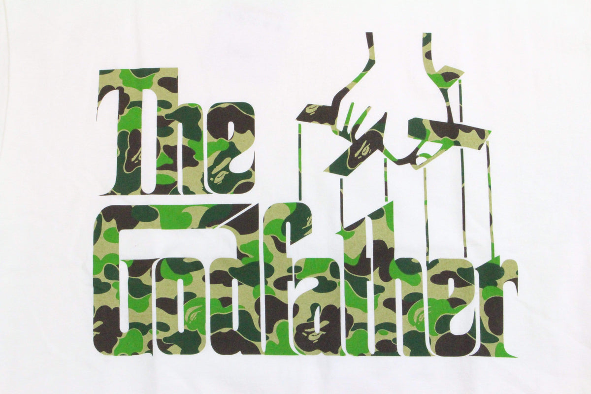 Bape x The Godfather Green Camo Logo Tee White - SaruGeneral