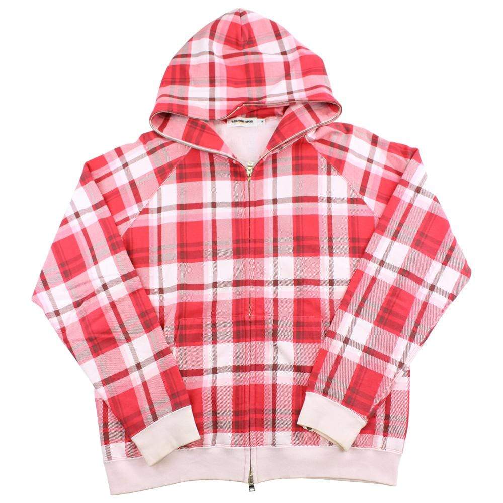 bape red plaid full zip - SaruGeneral