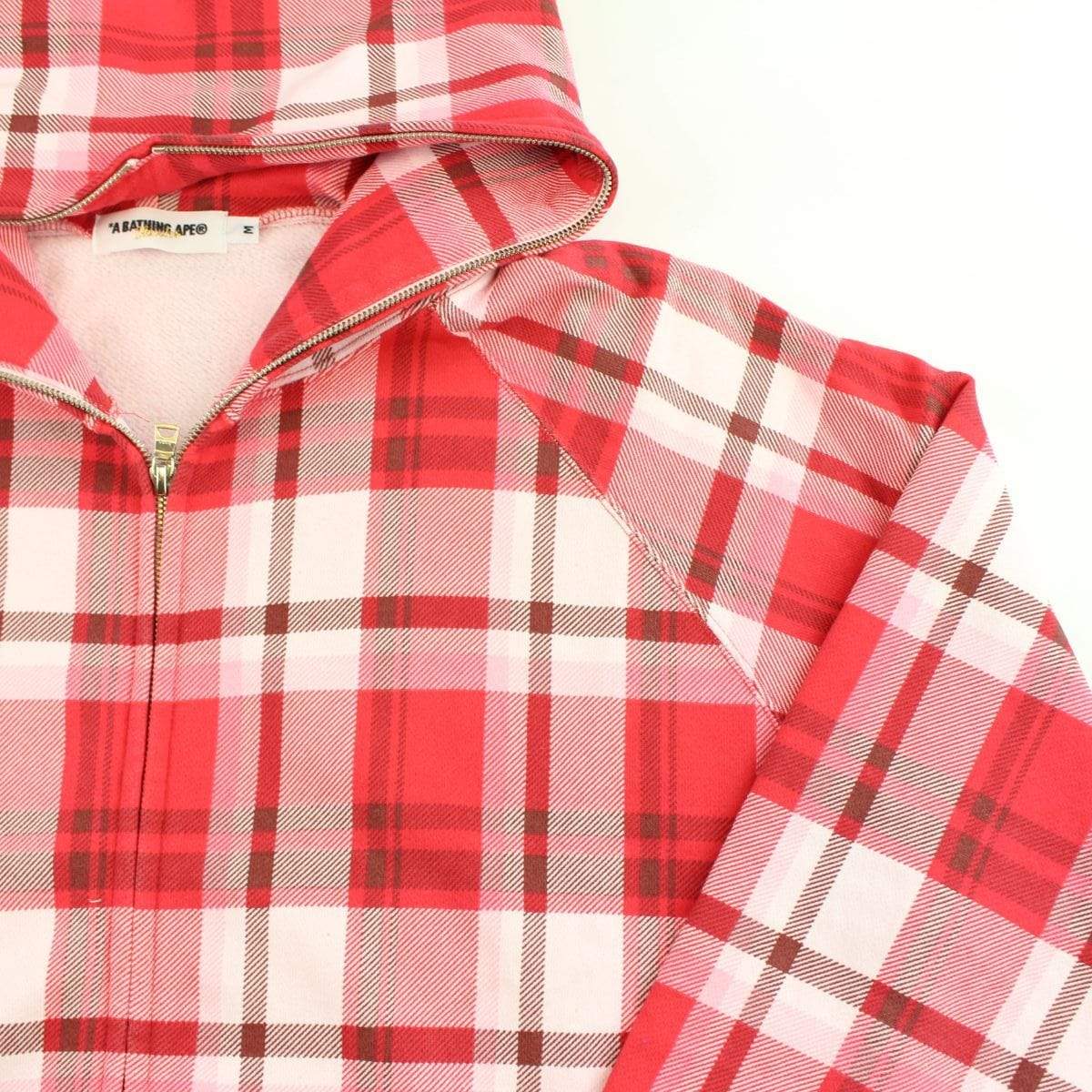 bape red plaid full zip - SaruGeneral