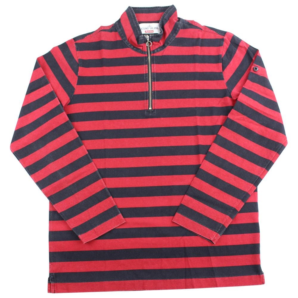 supreme x stone island stripe ls red 2016 - SaruGeneral