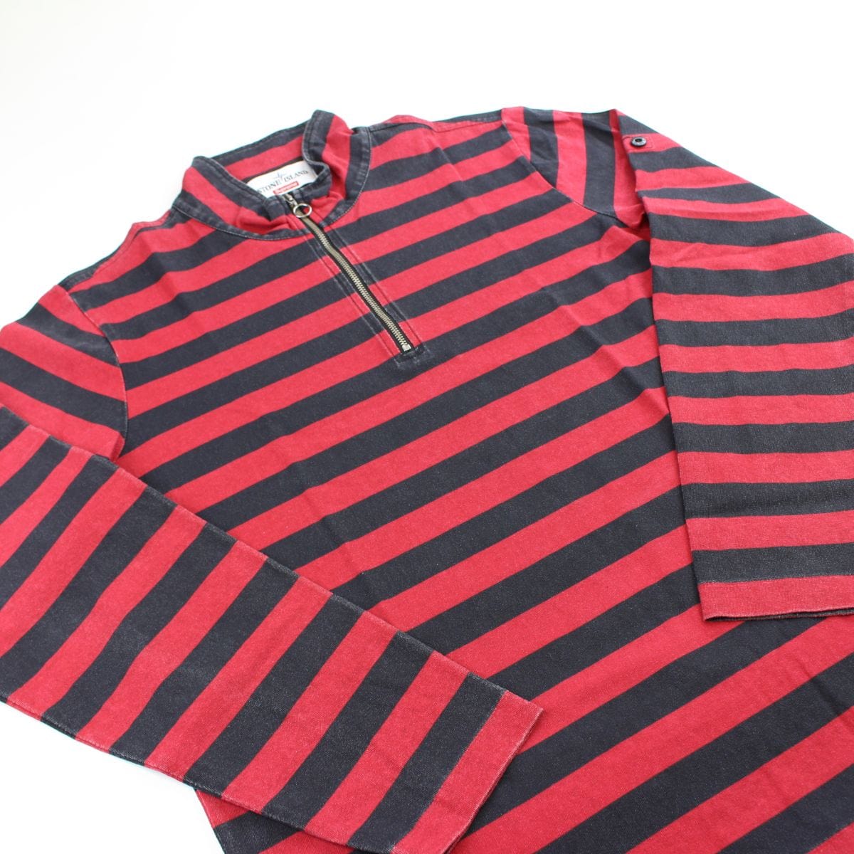 supreme x stone island stripe ls red 2016 - SaruGeneral