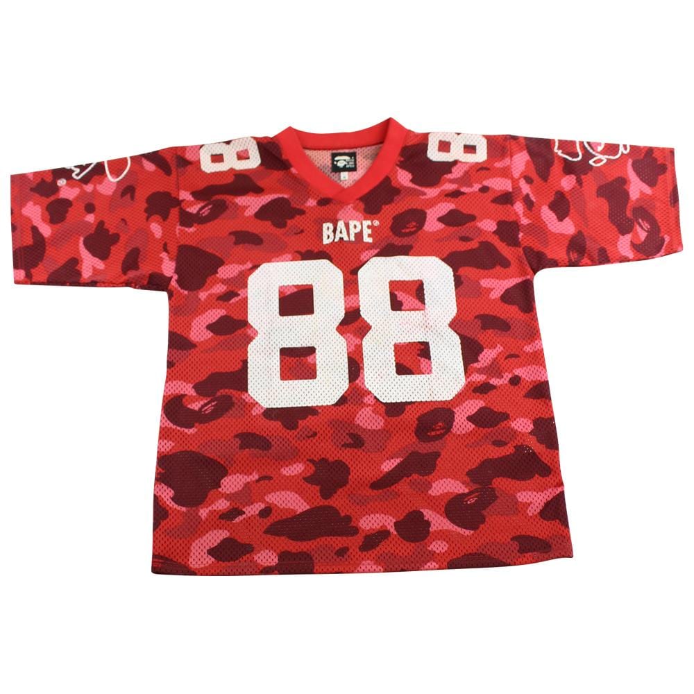 Bape Red Camo Football Jersey - SARUUK