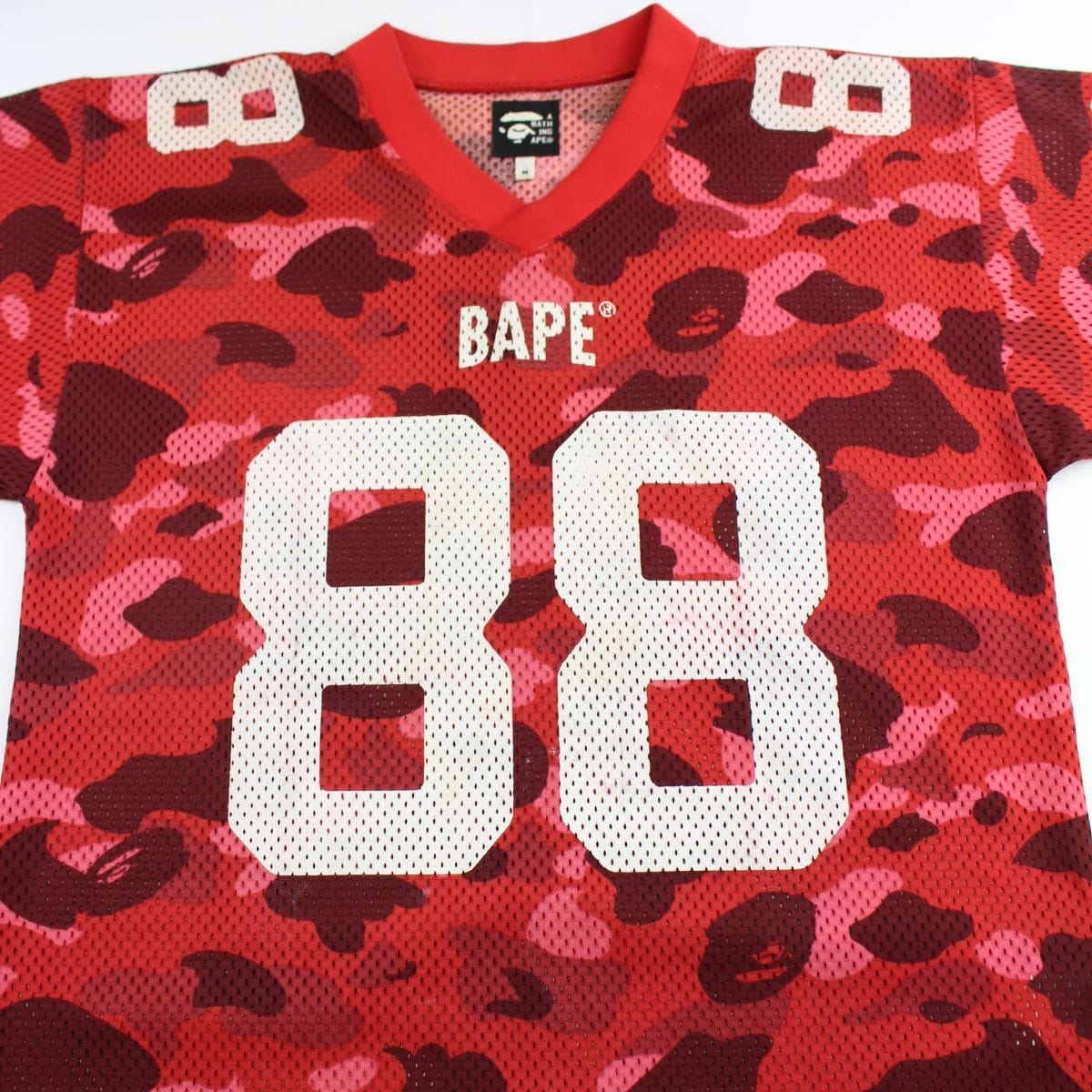 Bape Red Camo Football Jersey - SARUUK