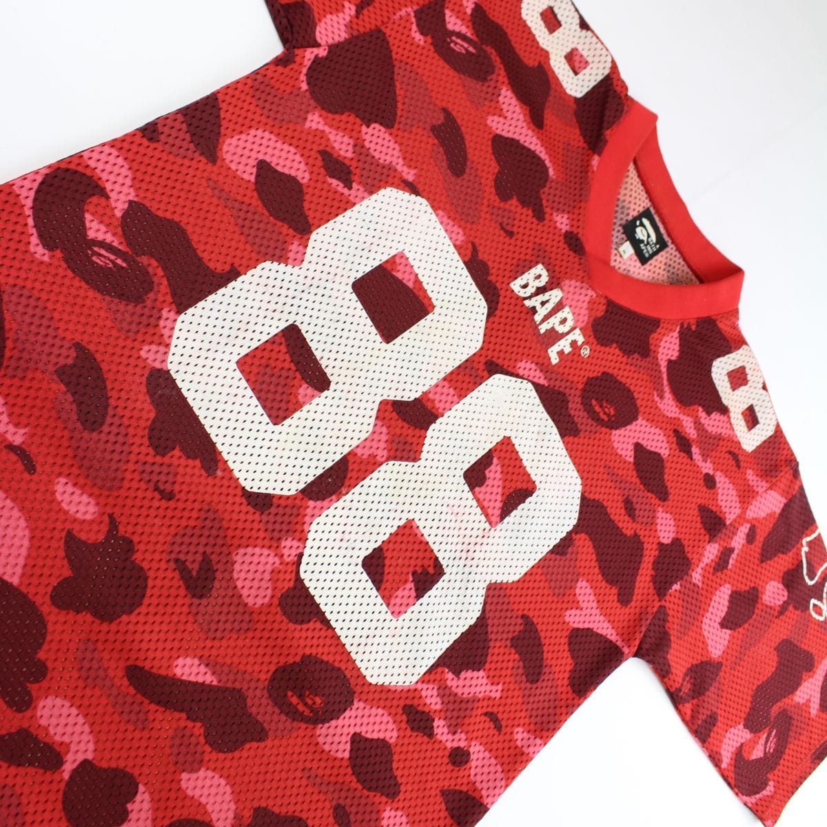 Bape Red Camo Football Jersey - SARUUK