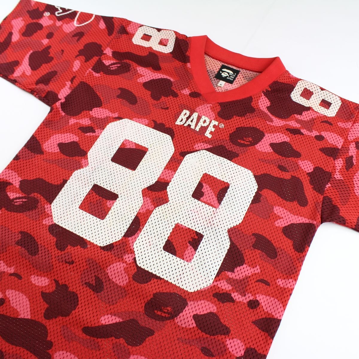 Bape Red Camo Football Jersey - SARUUK
