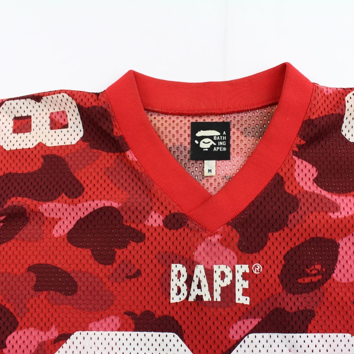 Bape Red Camo Football Jersey - SARUUK