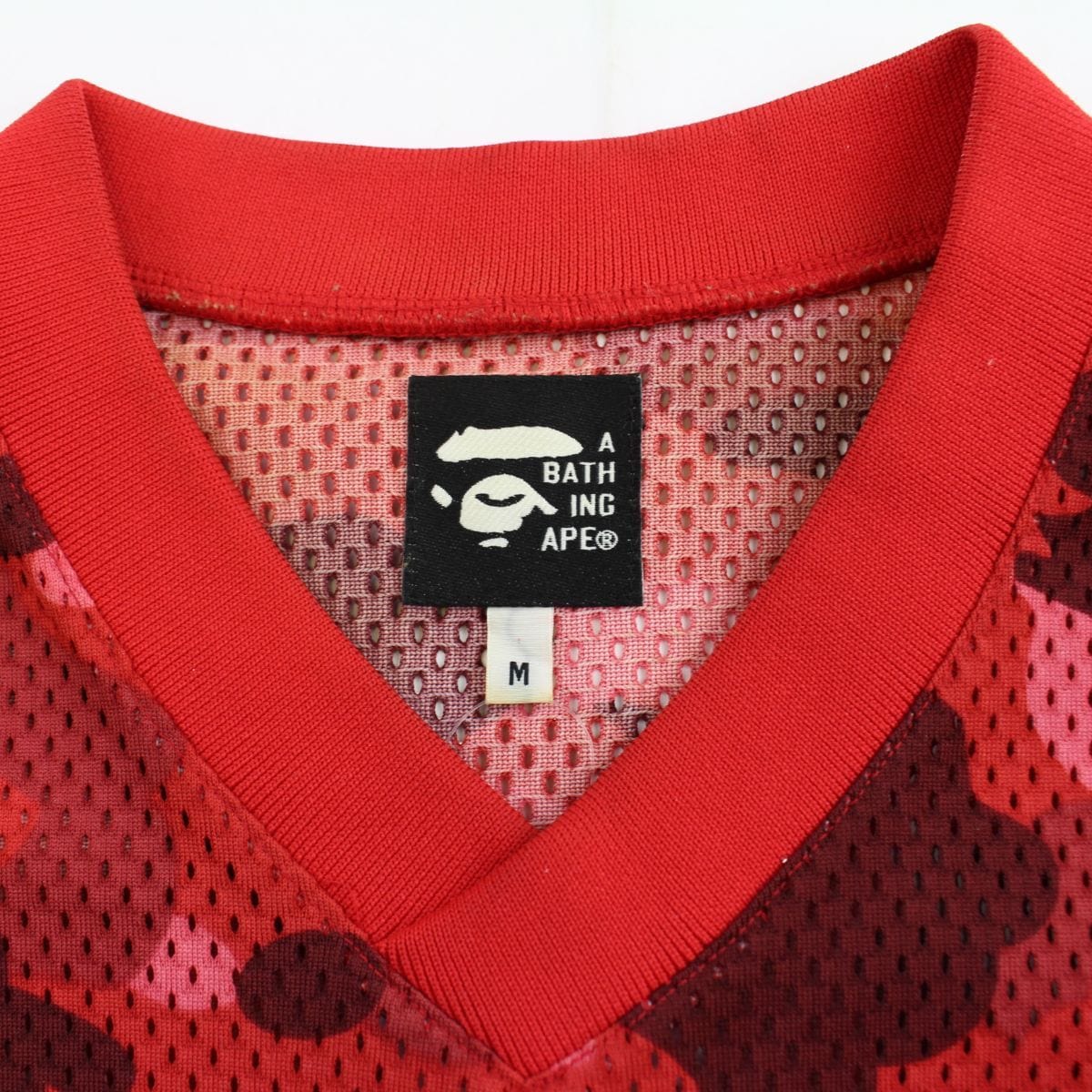 Bape Red Camo Football Jersey - SARUUK