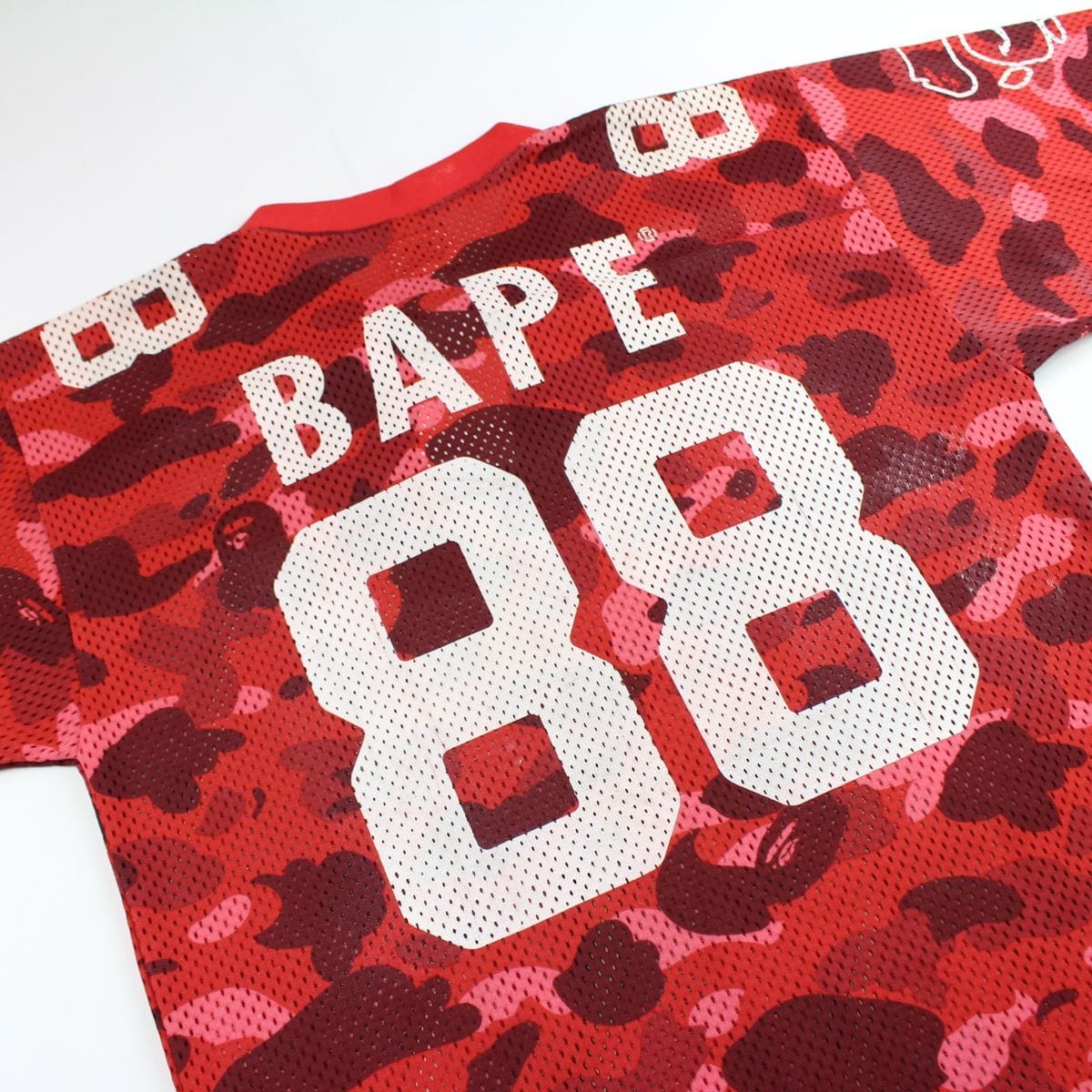 Bape Red Camo Football Jersey - SARUUK