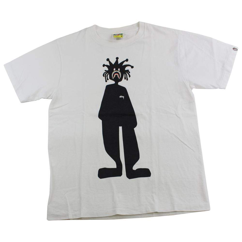 bape x stussy shark man tee white - SaruGeneral