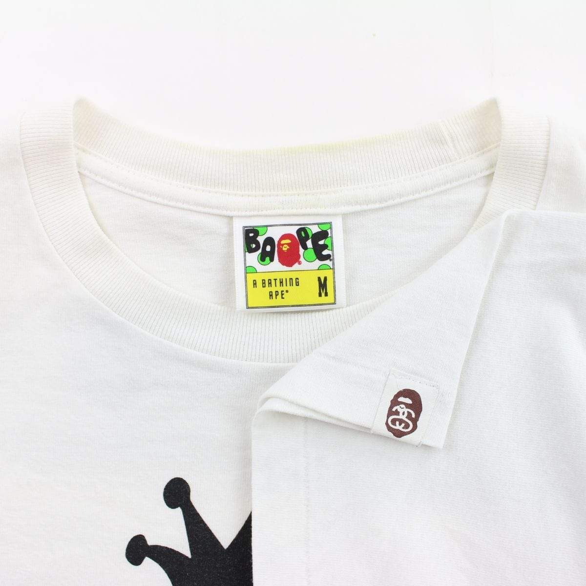 bape x stussy shark man tee white - SaruGeneral