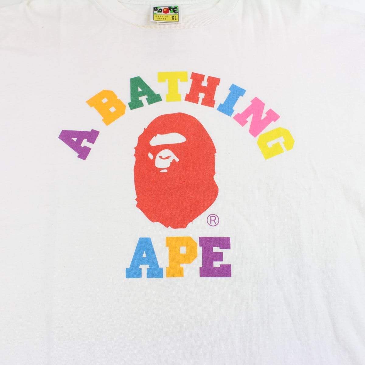 bape primary college logo tee white - SaruGeneral