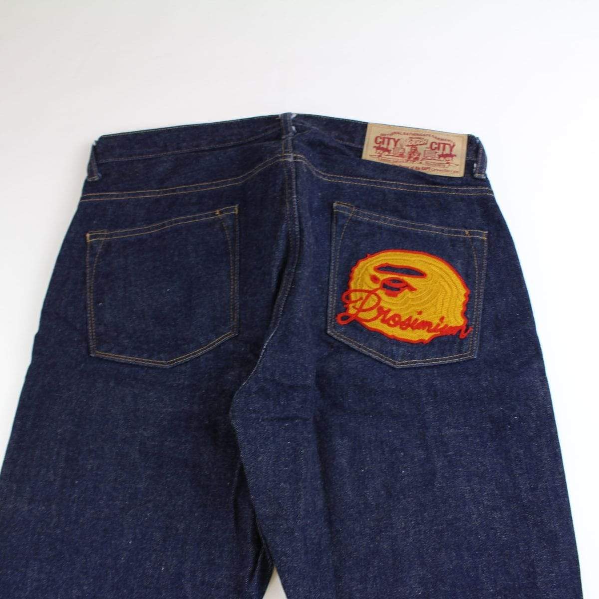 bape orange big ape denim jeans - SaruGeneral