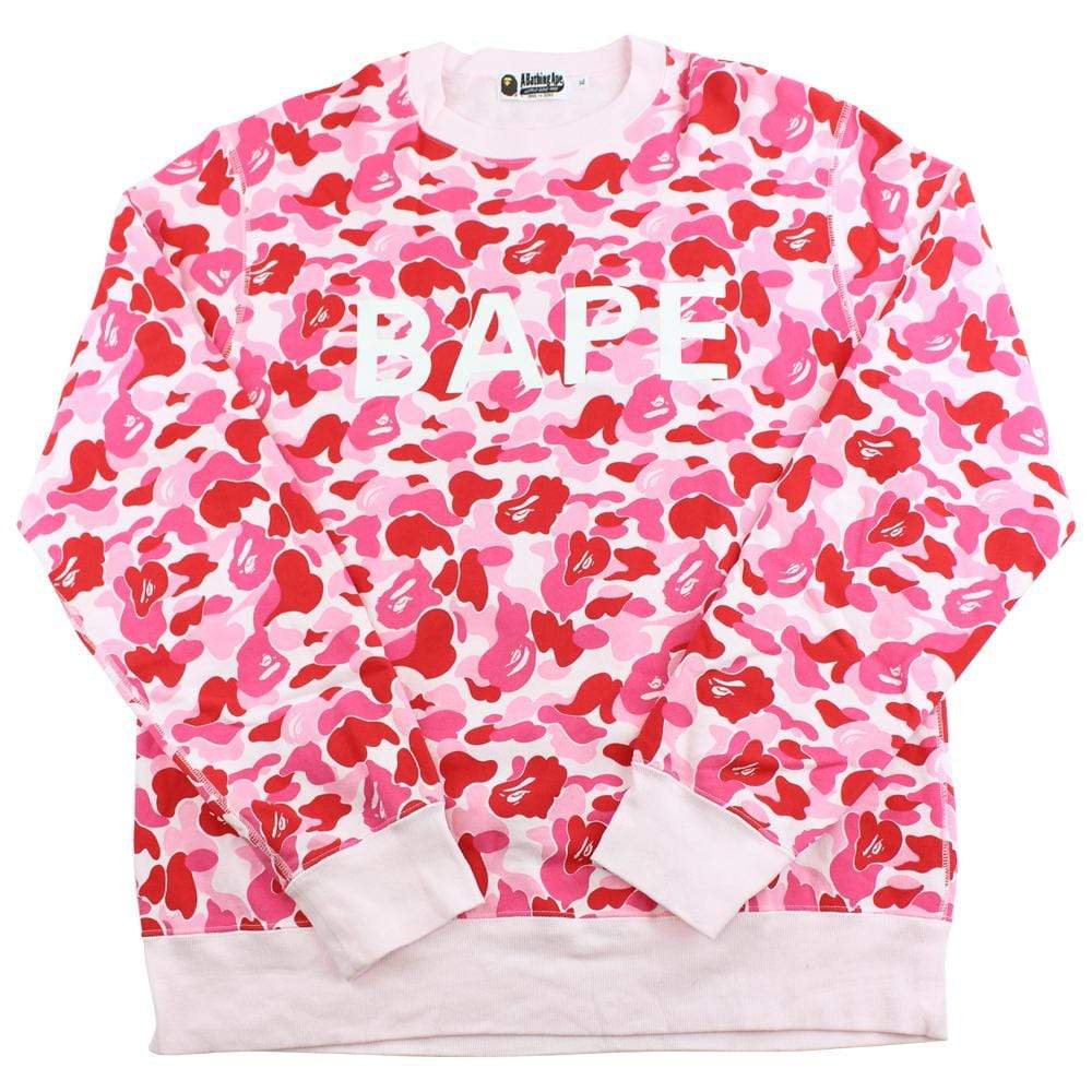 bape abc pink camo text crewneck - SaruGeneral