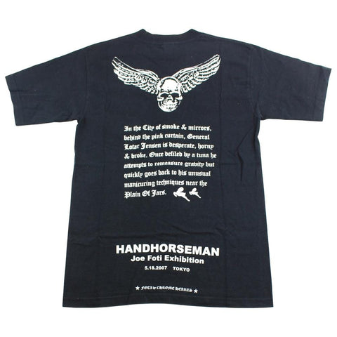 T-shirt noir à poche avec ailes et tête de mort Chrome Hearts x Foti