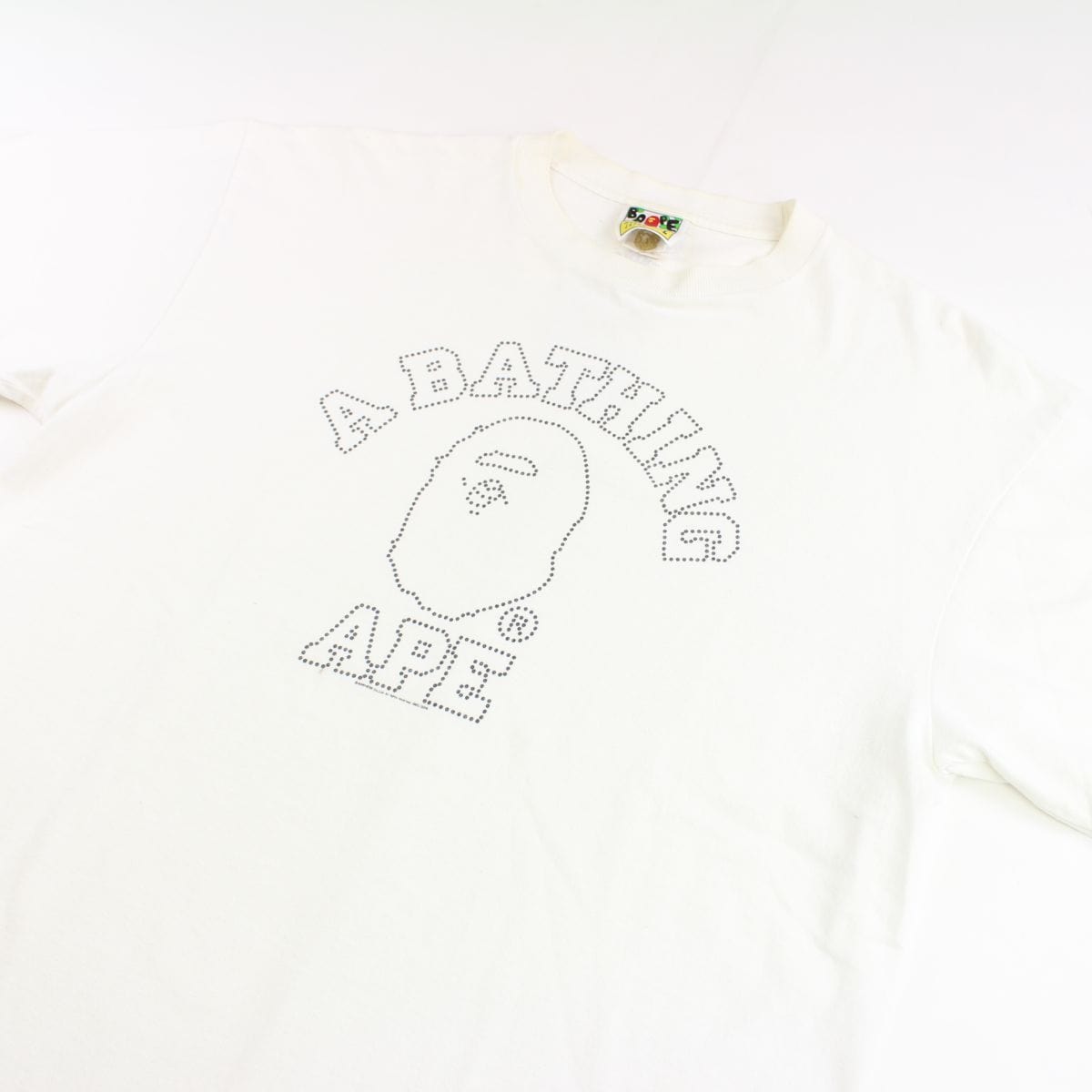Bape Dot College Logo Tee White - SARUUK