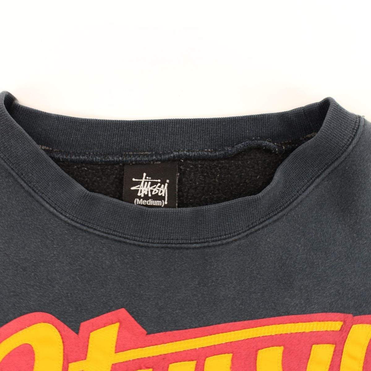 Stussy Lightning Underline Logo Crewneck Navy - SaruGeneral