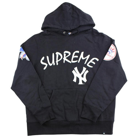 Sweat à capuche Supreme x New York Yankees bleu marine 2015