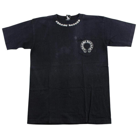 T-shirt noir à gros décolleté croisé Chrome Hearts