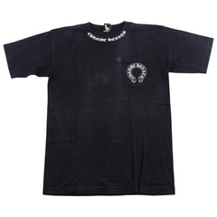 chrome hearts big cross neckline tee black