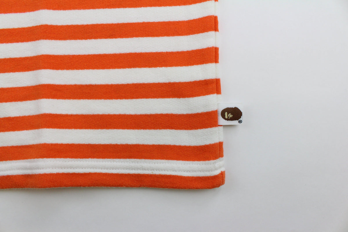 Bape Orange Stripe LS White - SaruGeneral