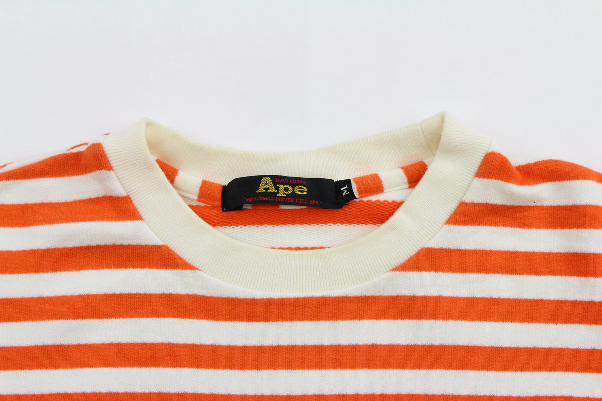 Bape Orange Stripe LS White - SaruGeneral