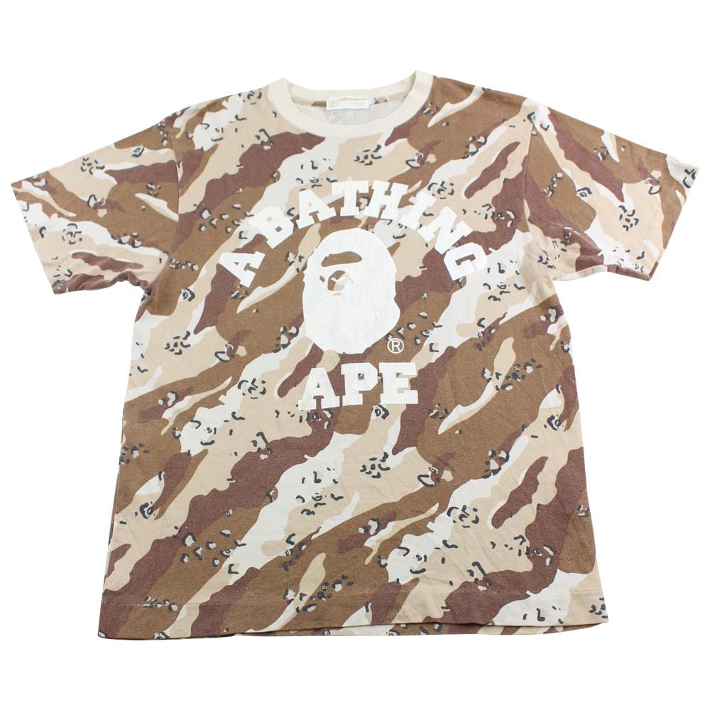 Bape Desert White Camo College Logo Tee - SARUUK