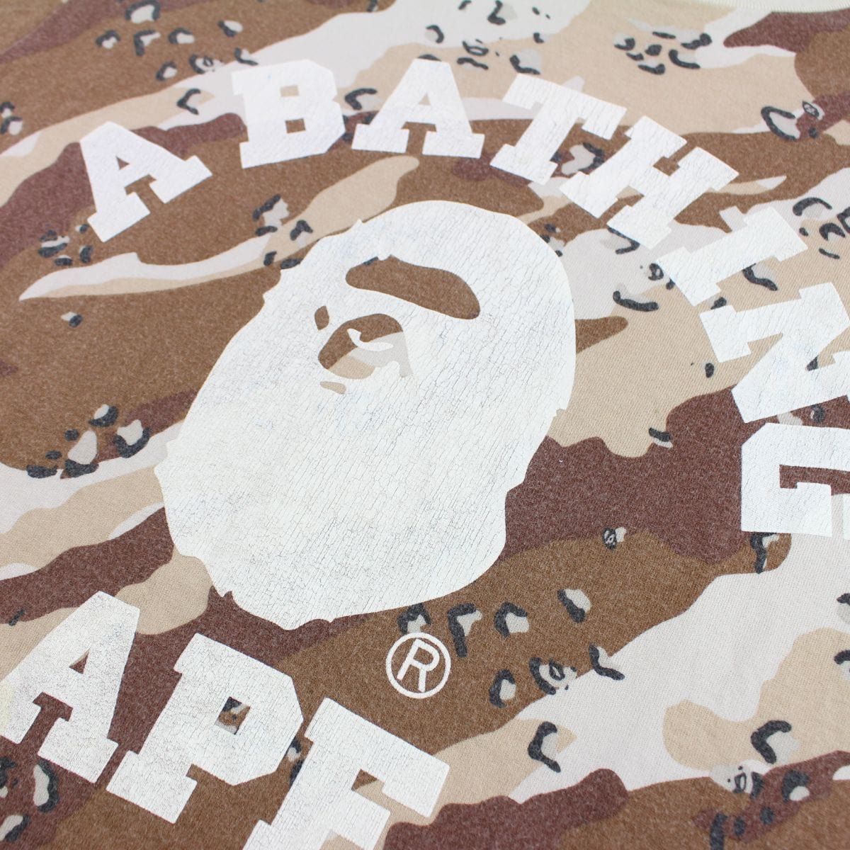 Bape Desert White Camo College Logo Tee - SARUUK