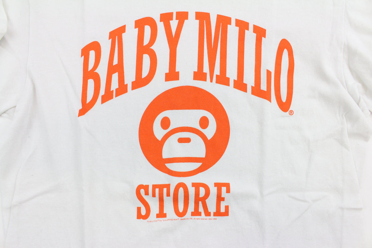 Bape Orange Baby Milo Store LS White - SaruGeneral