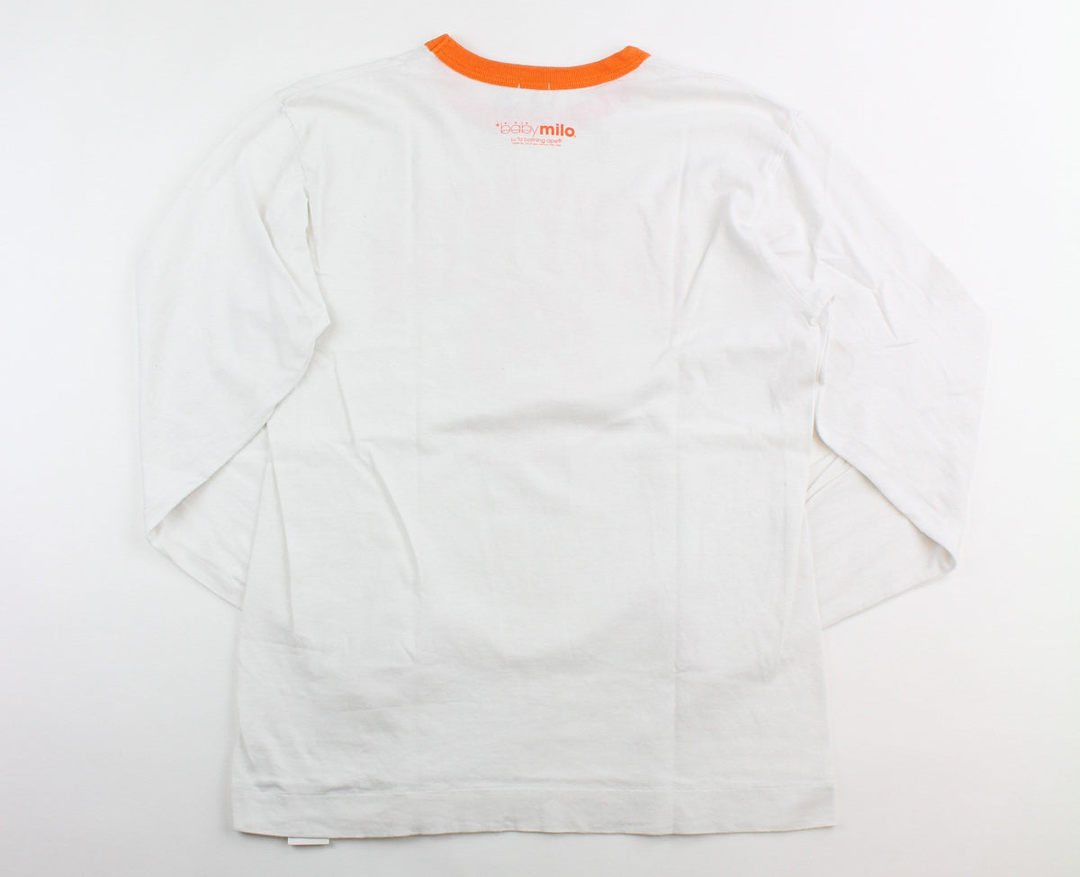 Bape Orange Baby Milo Store LS White - SaruGeneral