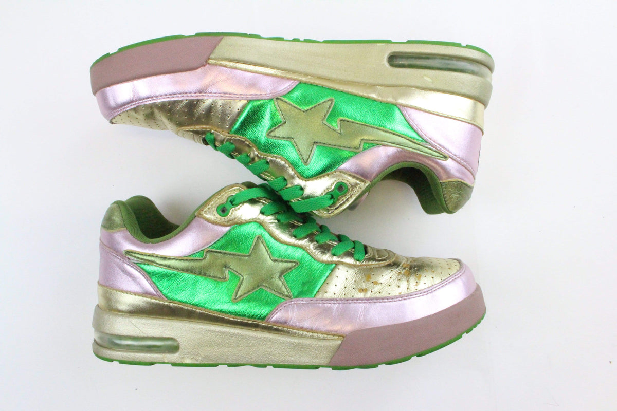 Bape x Pharell Green & Pink Roadsta - SaruGeneral