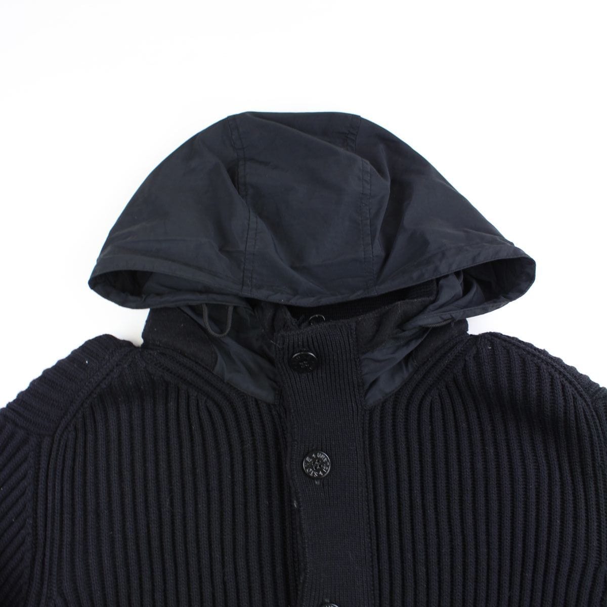 stone island heavy knit hooded cardigan navy 2014 - SaruGeneral