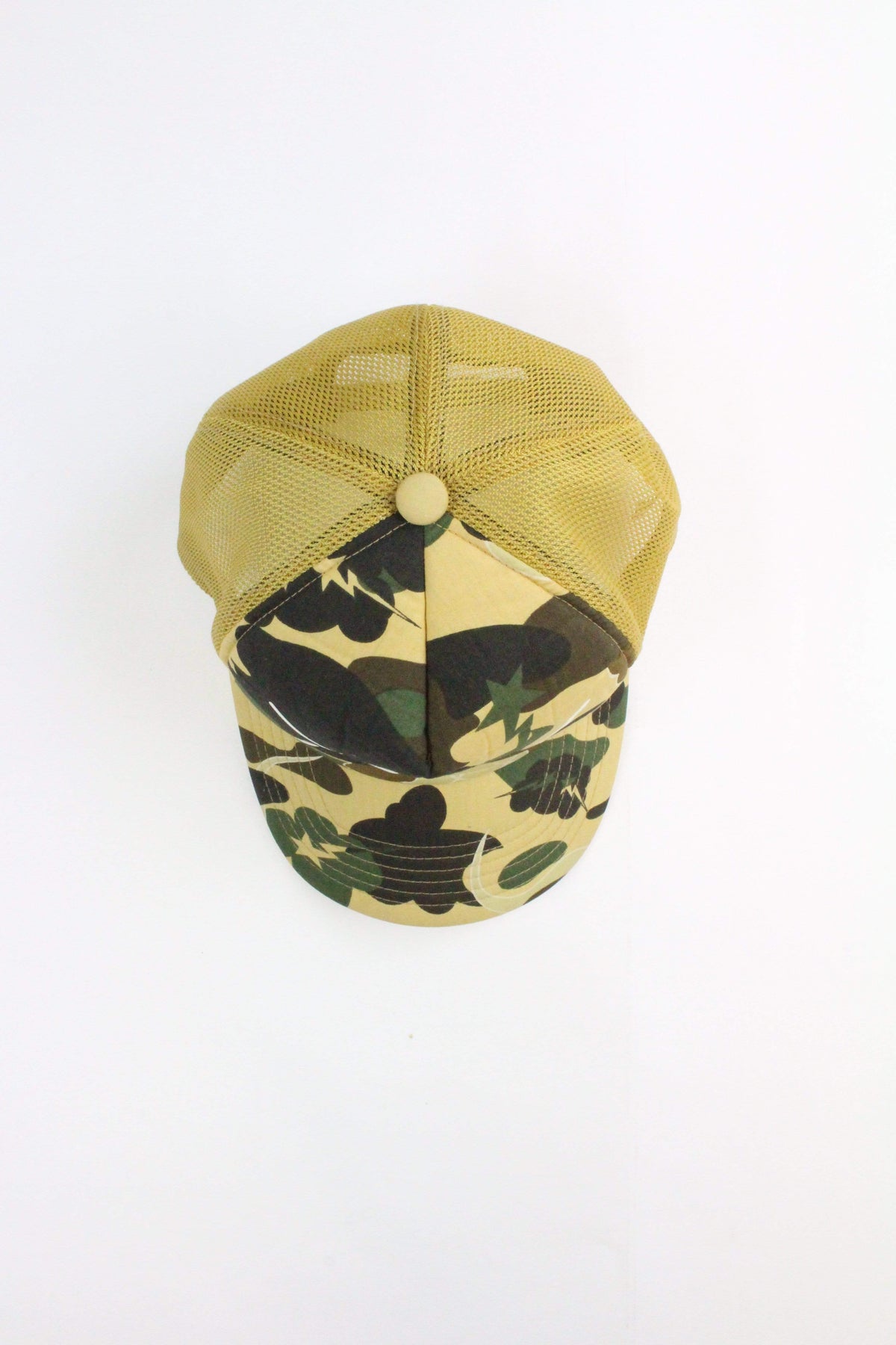 Bape x Kaws 1st Yellow Camo Truker Hat - SaruGeneral