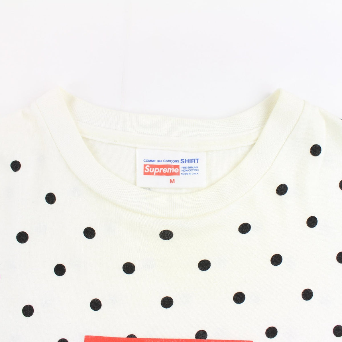 Supreme x CDG Polka Dot box logo Tee White - SARUUK