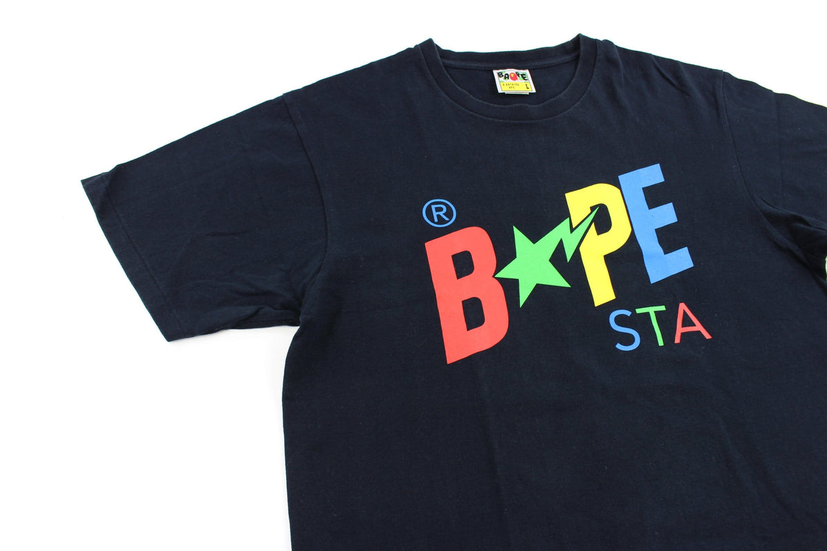 Bape Ebay Bapesta Logo Tee Black - SARUUK