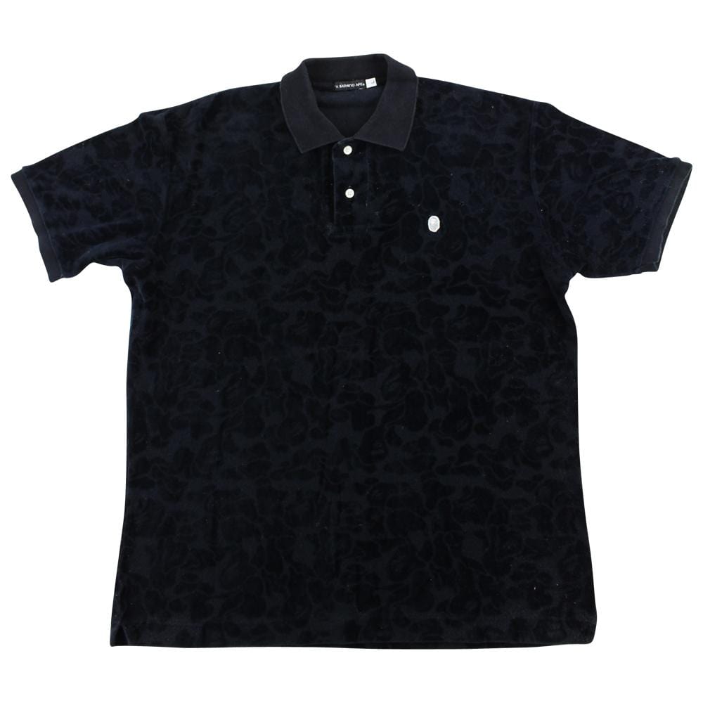 Bapexclusve Black velour Camo Polo - SARUUK