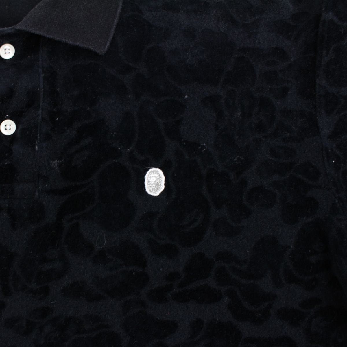 Bapexclusve Black velour Camo Polo - SARUUK