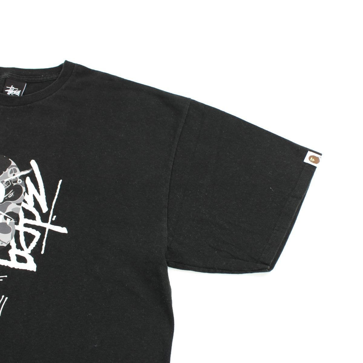 Stussy x Bape Survival of The Fittest Tee Black - SARUUK