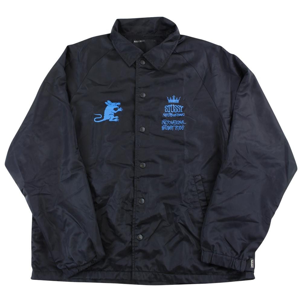 Stussy x neighborhood International Stussy Tribe coach Jacket Black - SARUUK
