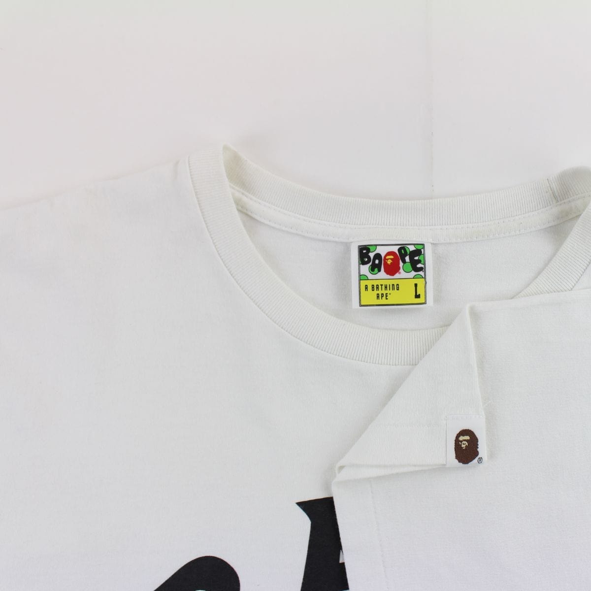 Bape Thunderbolt Ape Face Tee White - SARUUK