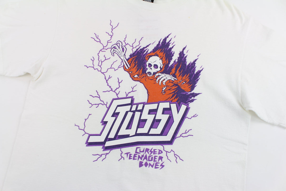 Stussy Lightening Skeleton Tee White - SARUUK
