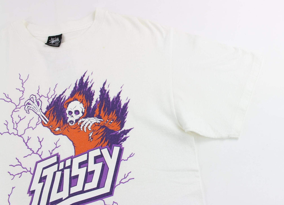 Stussy Lightening Skeleton Tee White - SARUUK