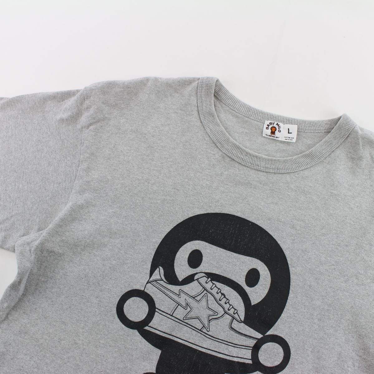 Bape Baby Milo Bapesta Sneaker Tee Grey - SaruGeneral