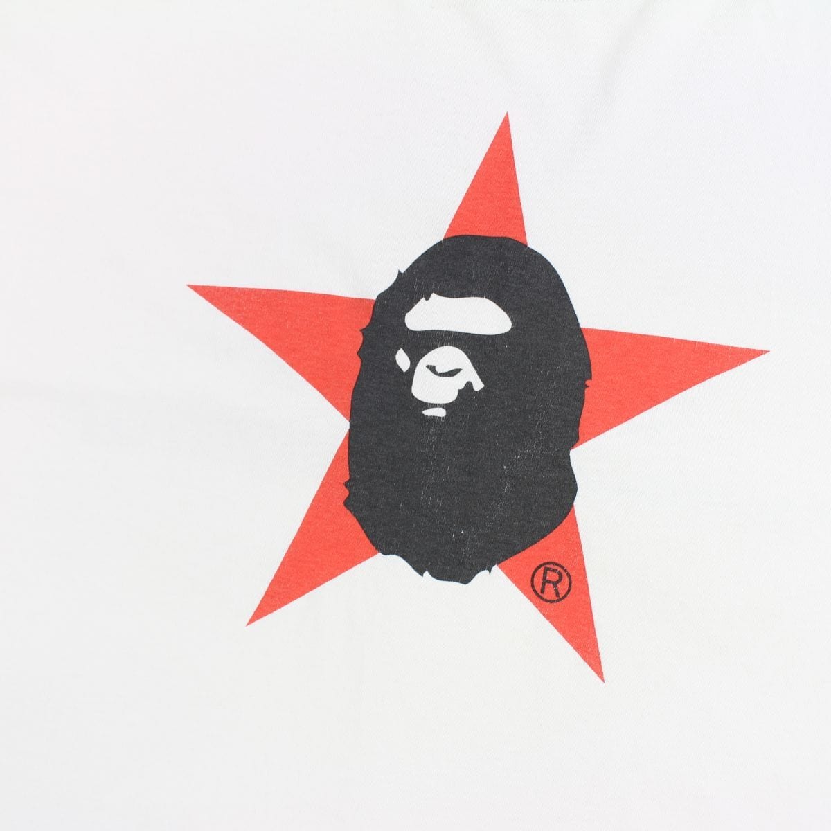 Bape Big Ape Red Star Tee White - SARUUK