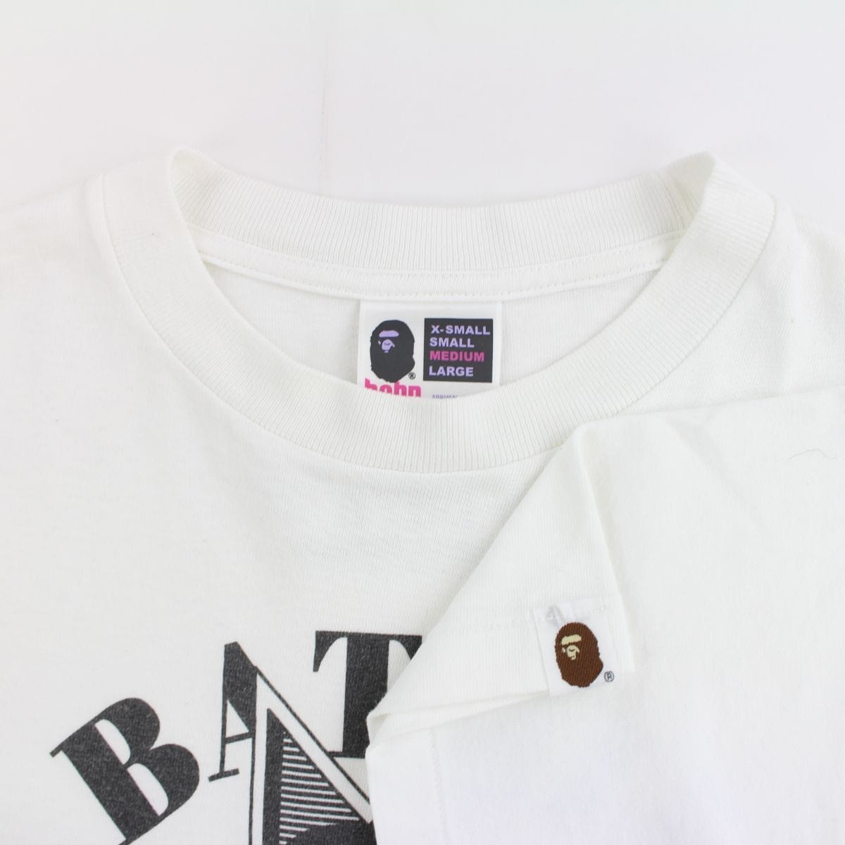 Bape College Logo Bapesta Tee White - SARUUK